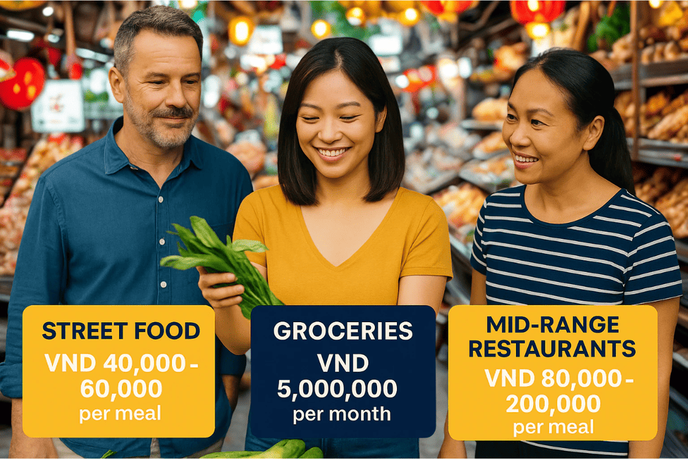 Food and dining expenses cost from VND 5.000.000 to more than 8.000.000 VNĐ